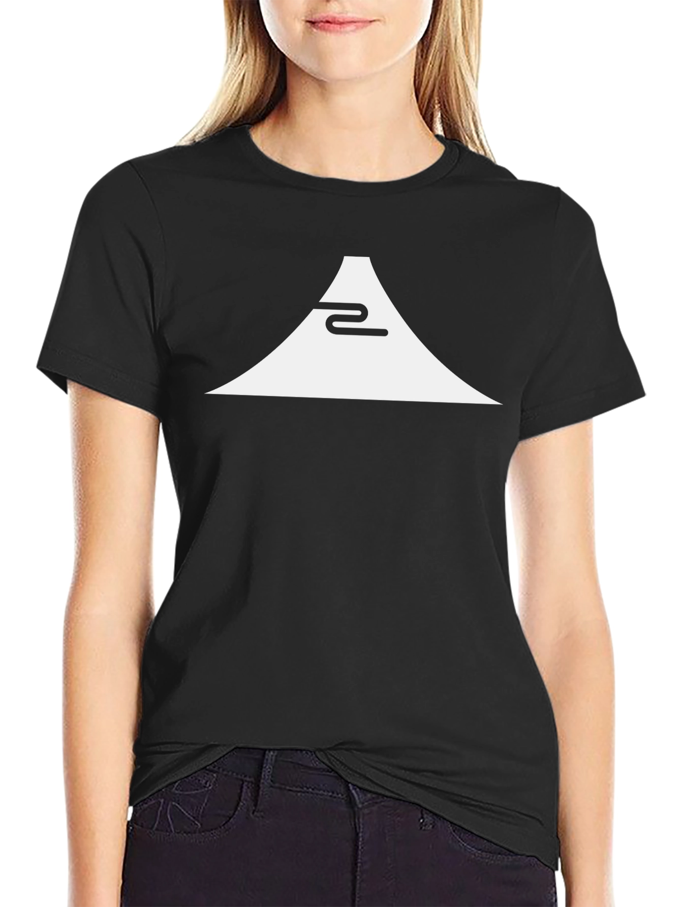 Minimalist Mountain Graphic Black T-Shirt