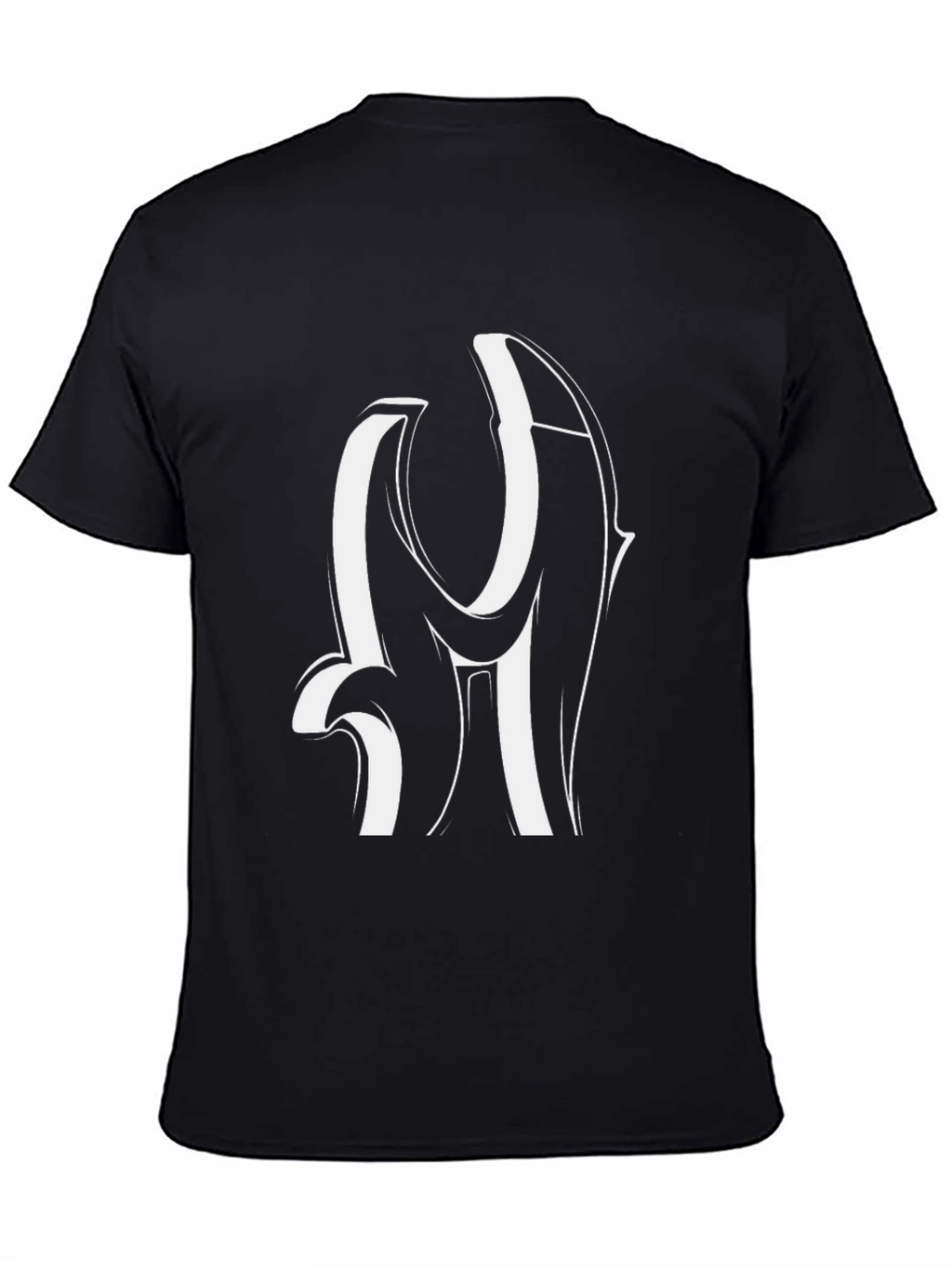 Black Graphic Tee - Bold Initial Design