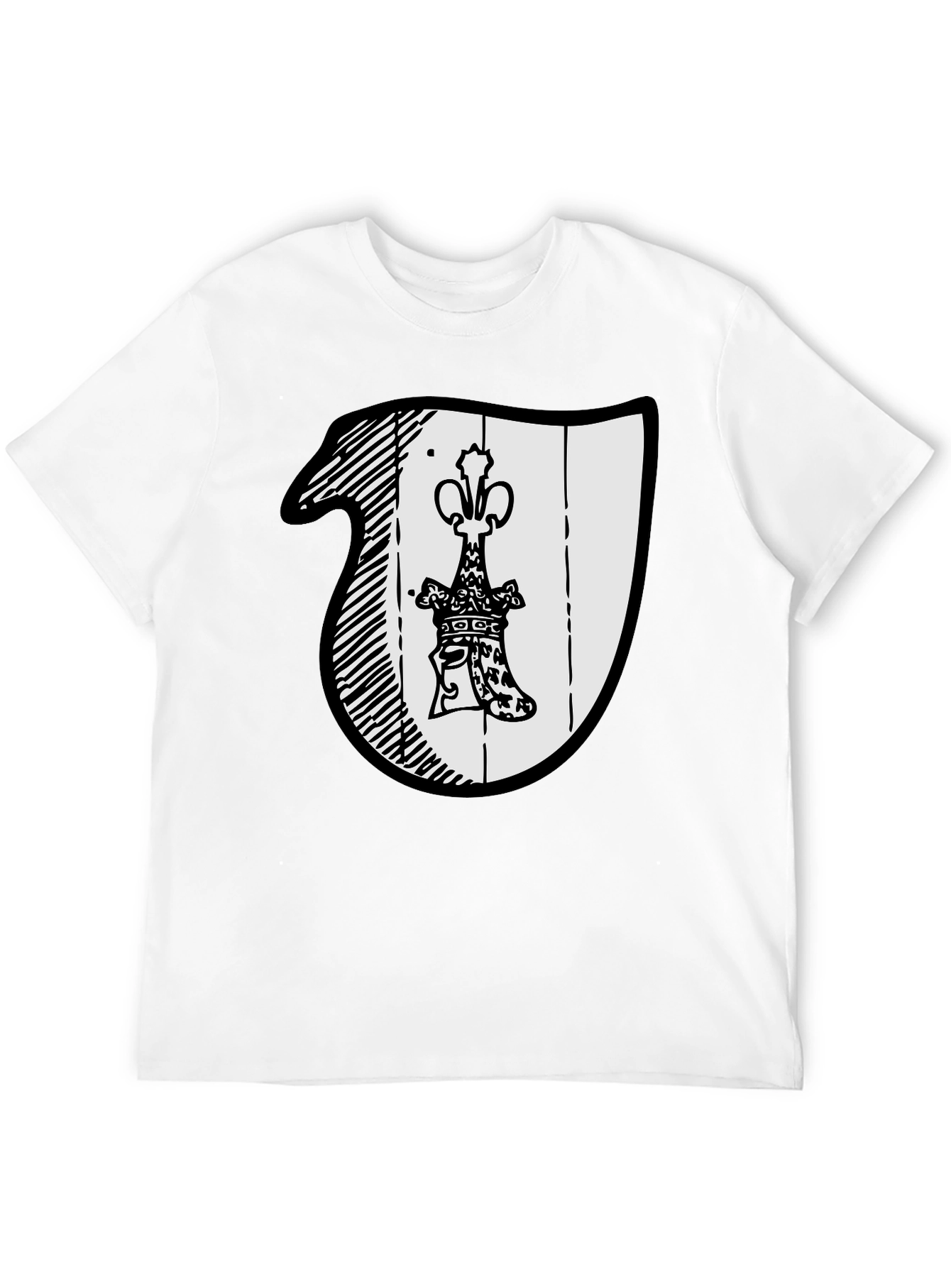 Black T-Shirt with Crest Graphic