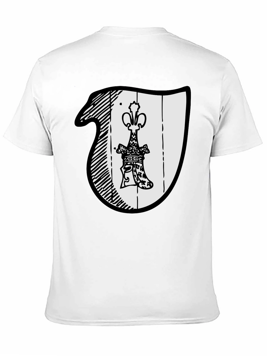 Black T-Shirt with Crest Graphic