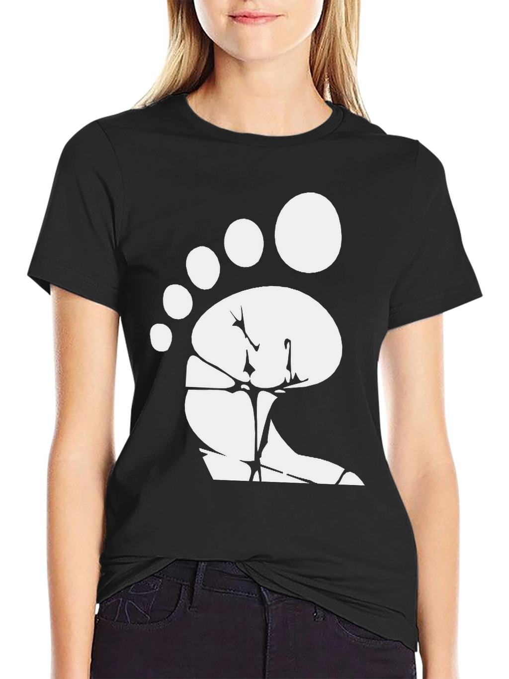 Bigfoot Footprint Black T-Shirt