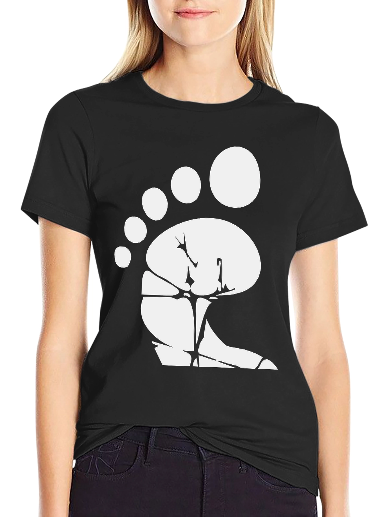 Bigfoot Footprint Black T-Shirt