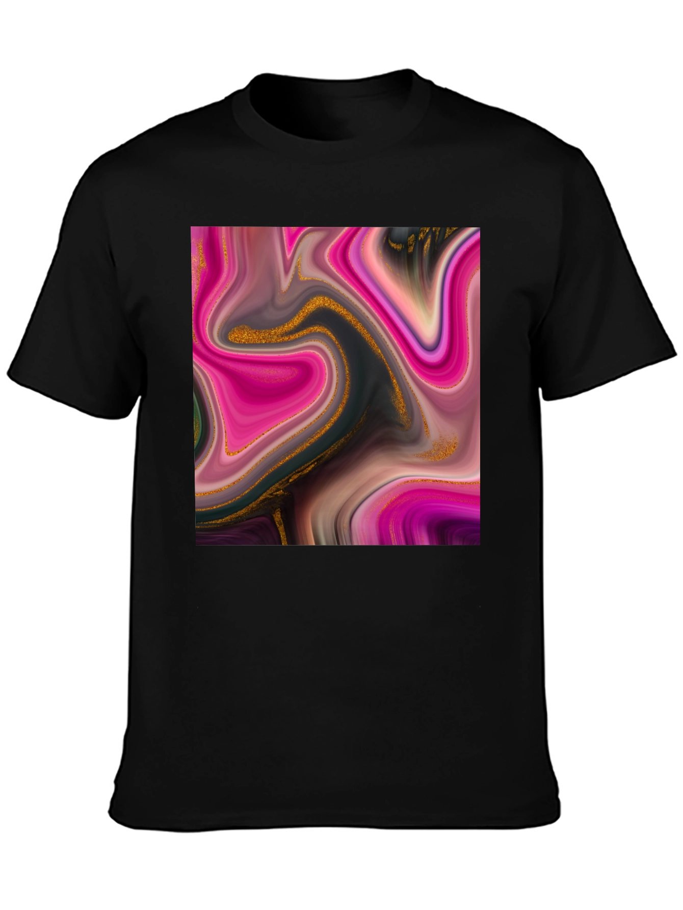 Abstract Swirl Tee - Artistic Mens Black T-Shirt