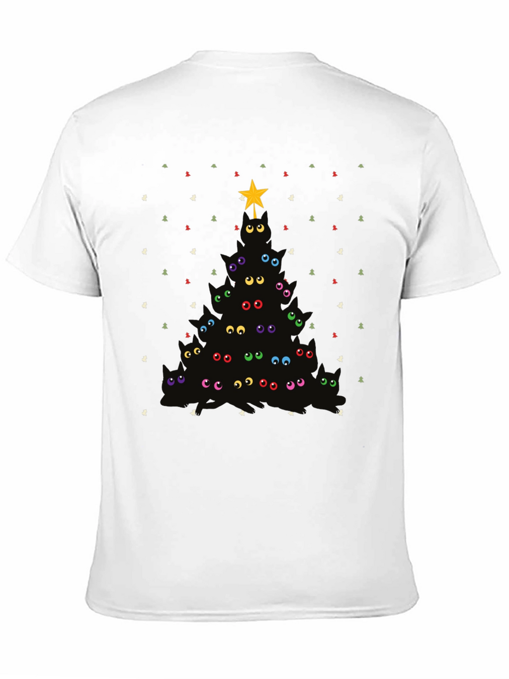 Whimsical Cat Christmas Tree Graphic Tee