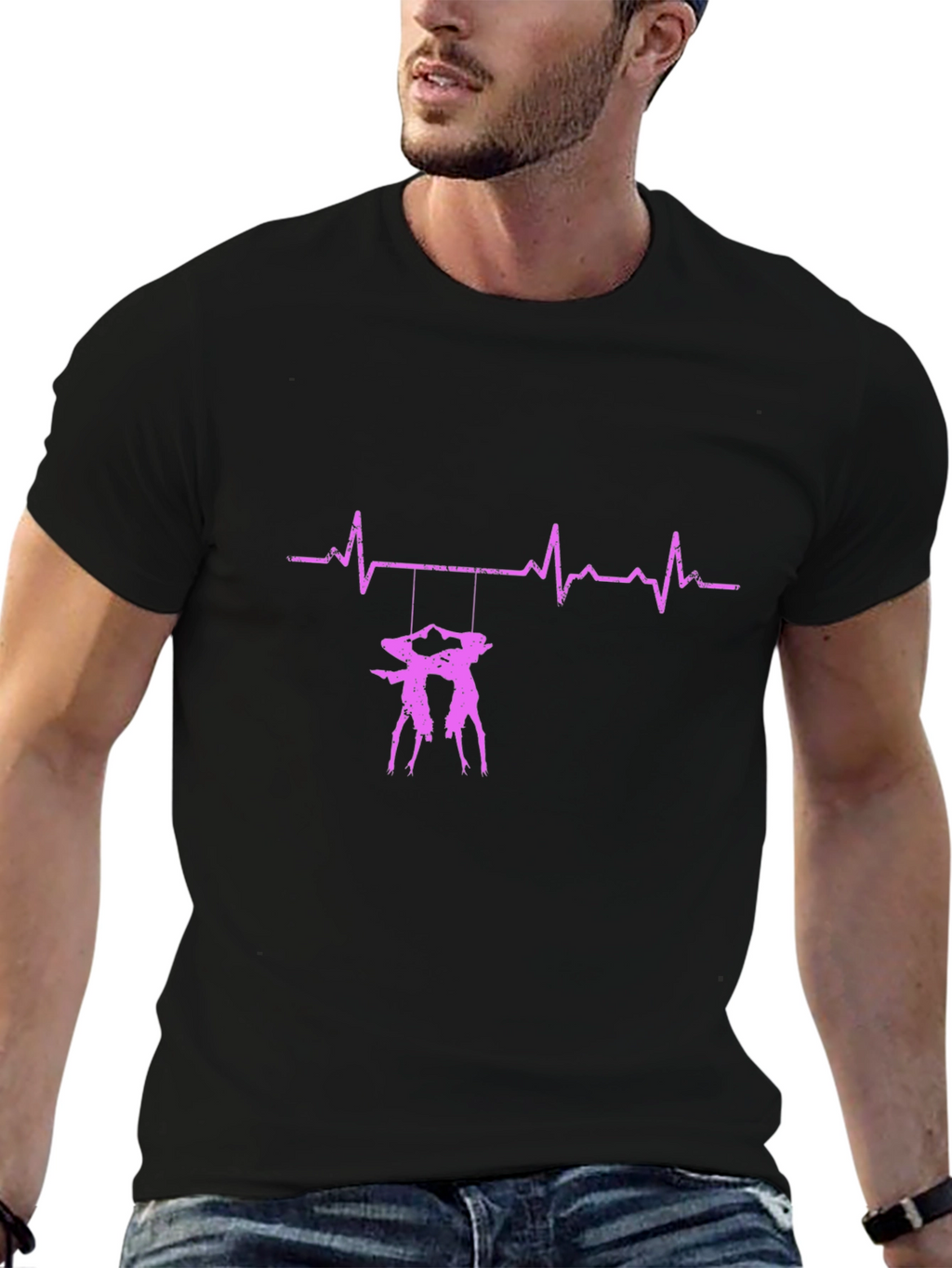 Heartbeat Tango Dancer Black T-Shirt
