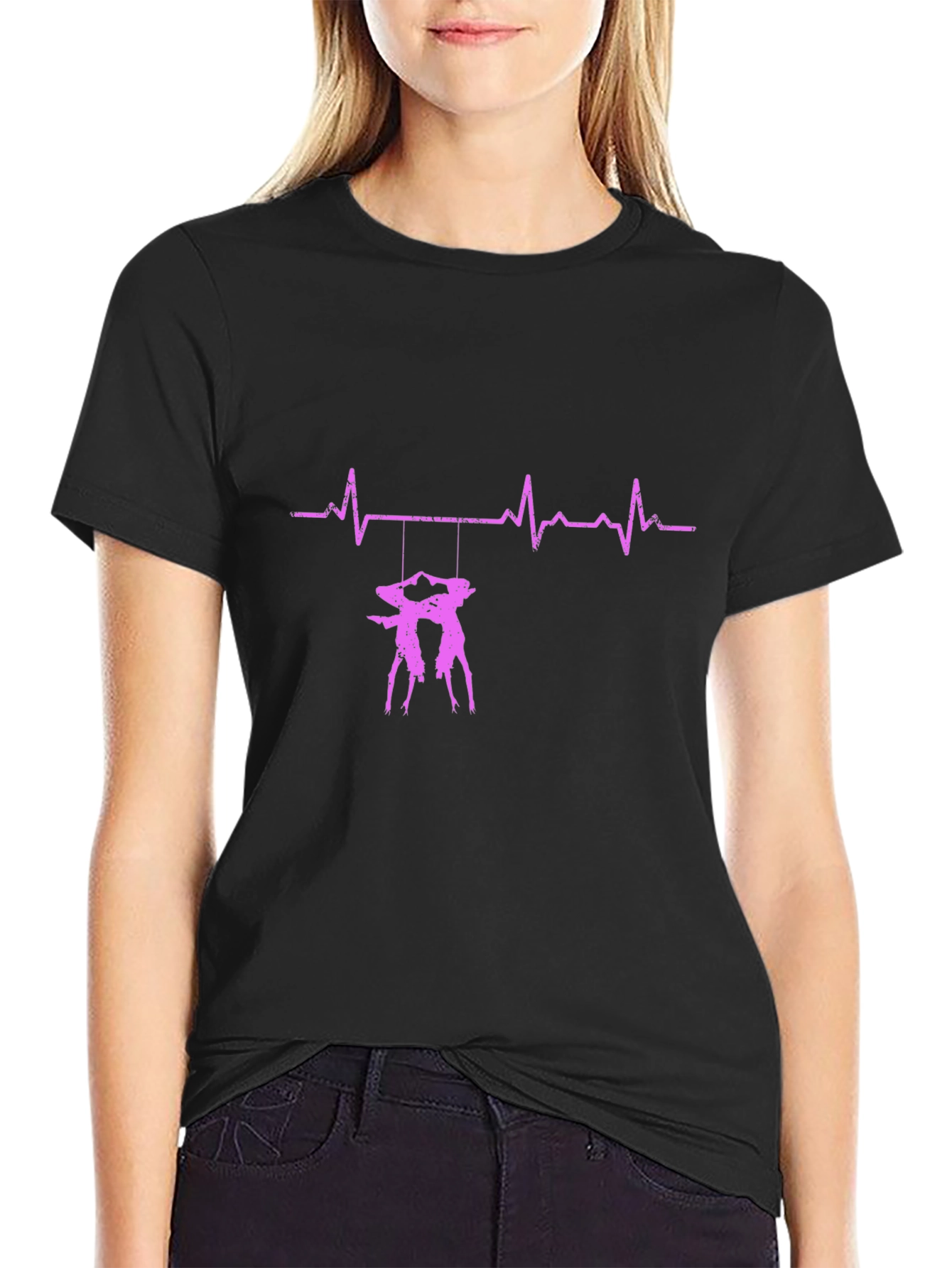 Heartbeat Tango Dancer Black T-Shirt