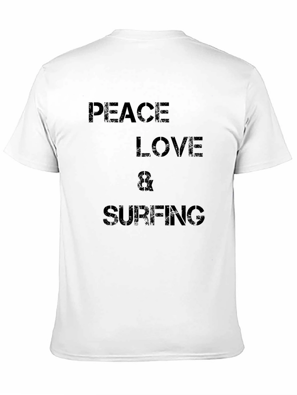 Peace Love & Surfing Black T-Shirt