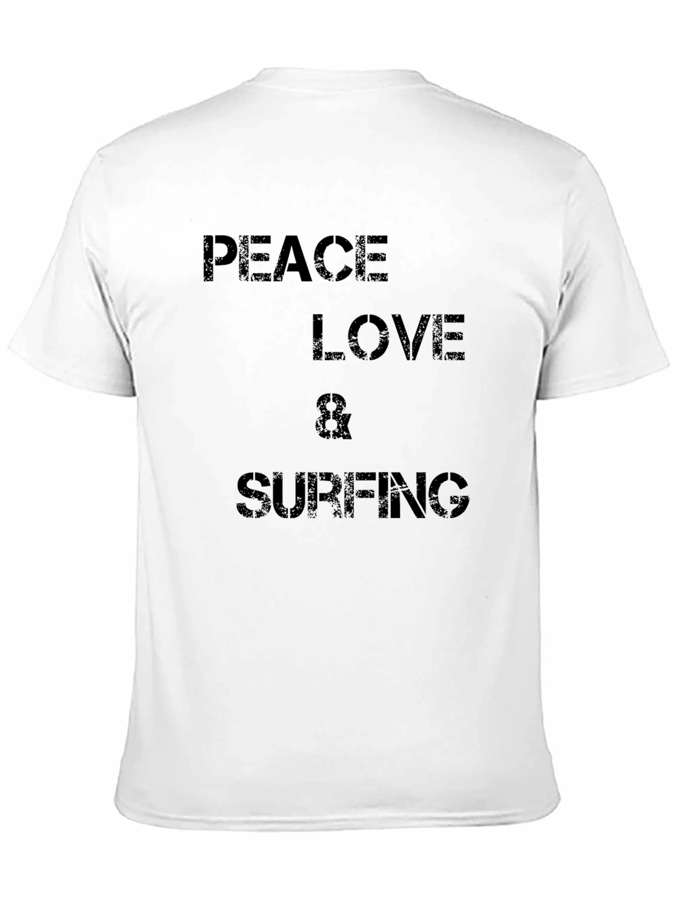 Peace Love & Surfing Black T-Shirt
