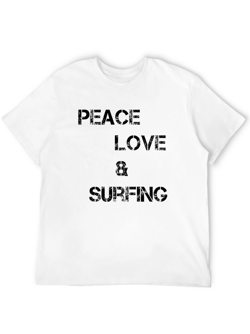 Peace Love & Surfing Black T-Shirt