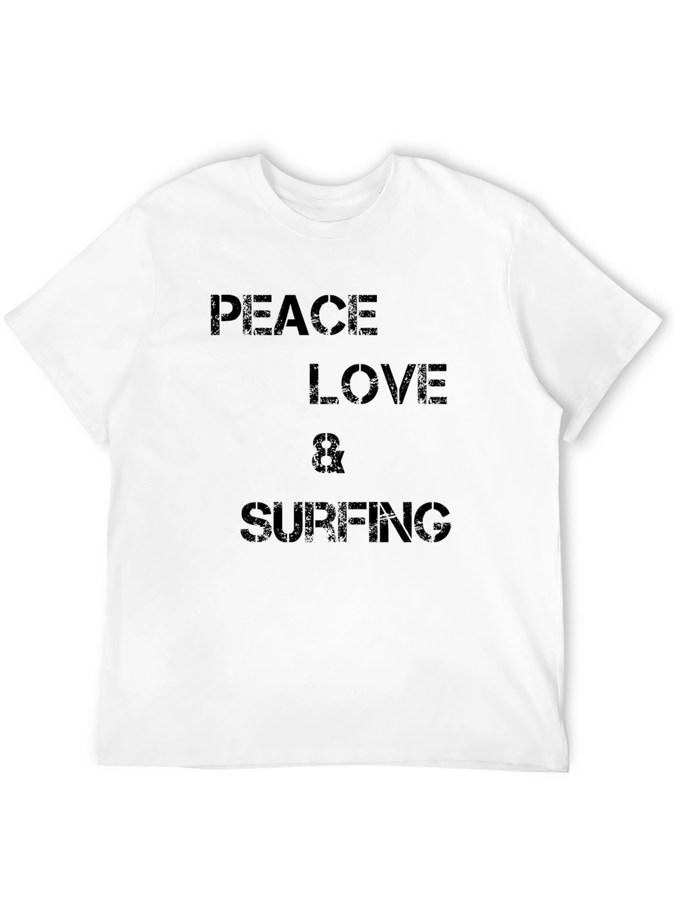 Peace Love & Surfing Black T-Shirt