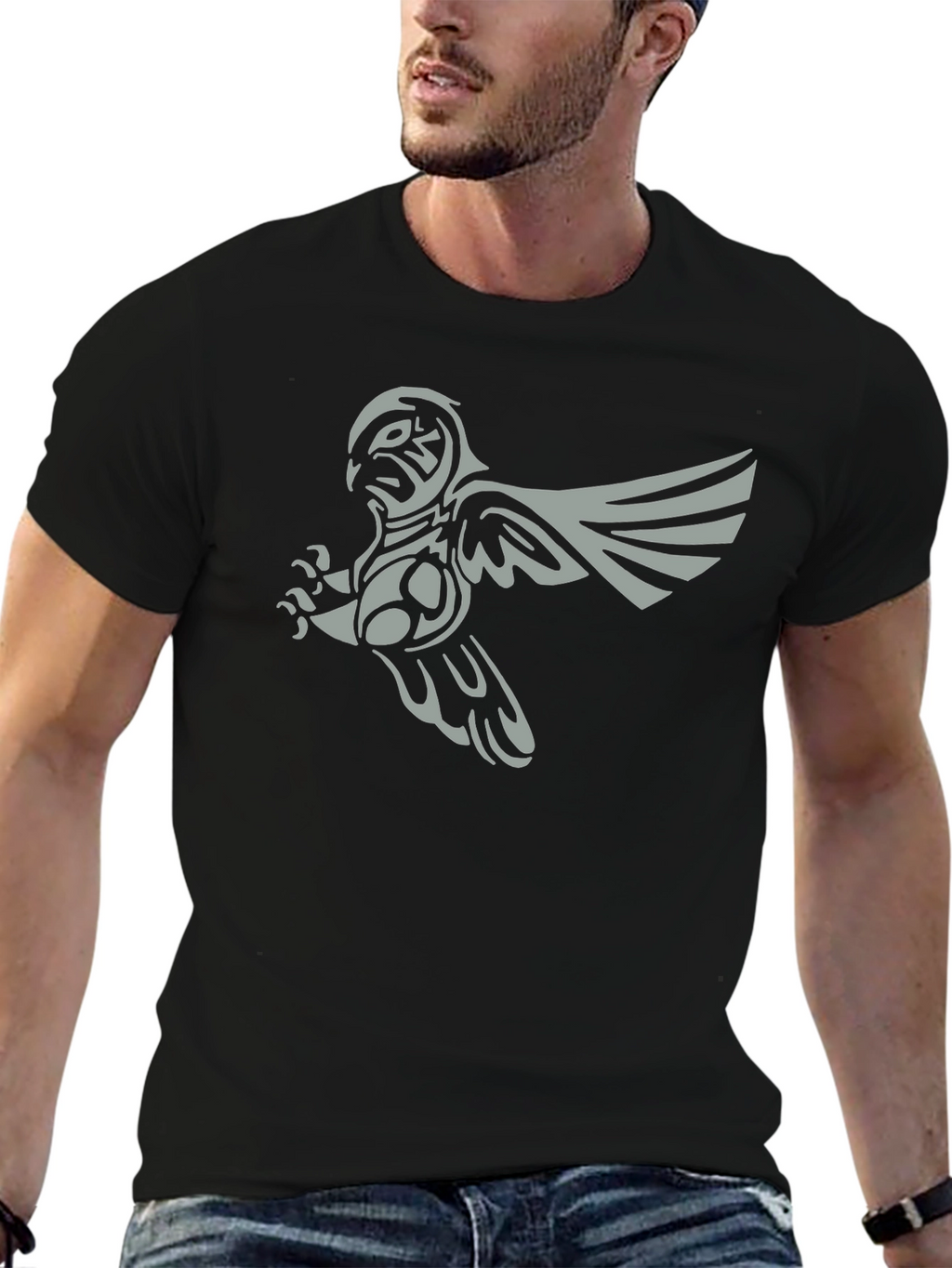 Tribal Owl Graphic Tee - Mens Black T-Shirt