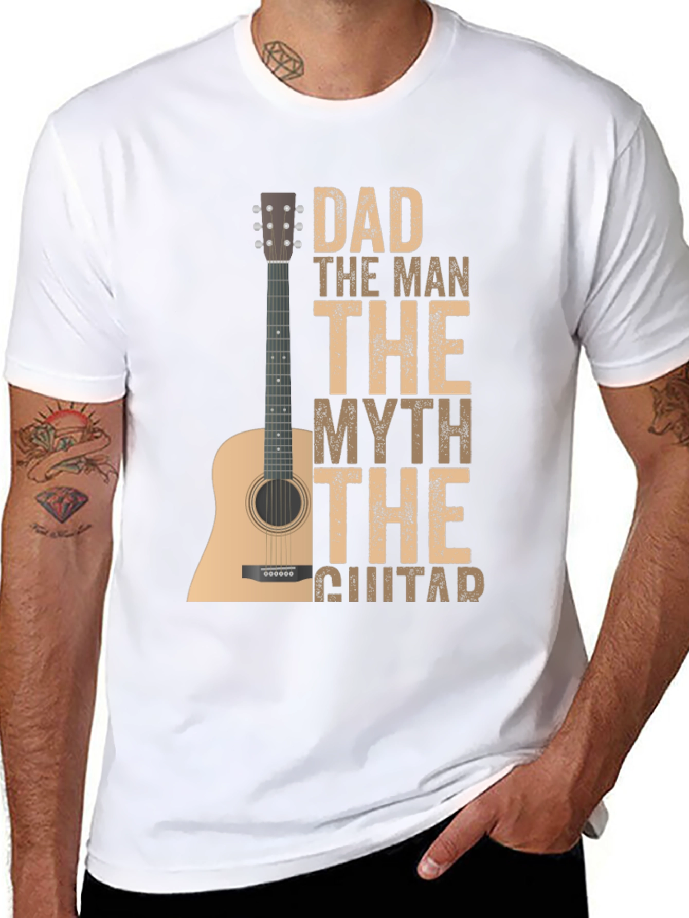 Dad The Man The Myth Guitar T-Shirt