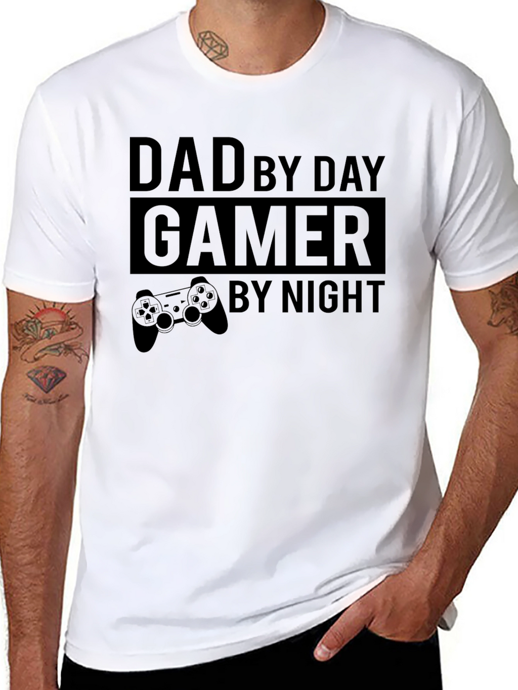 Dad by Day Gamer by Night Graphic T-Shirt