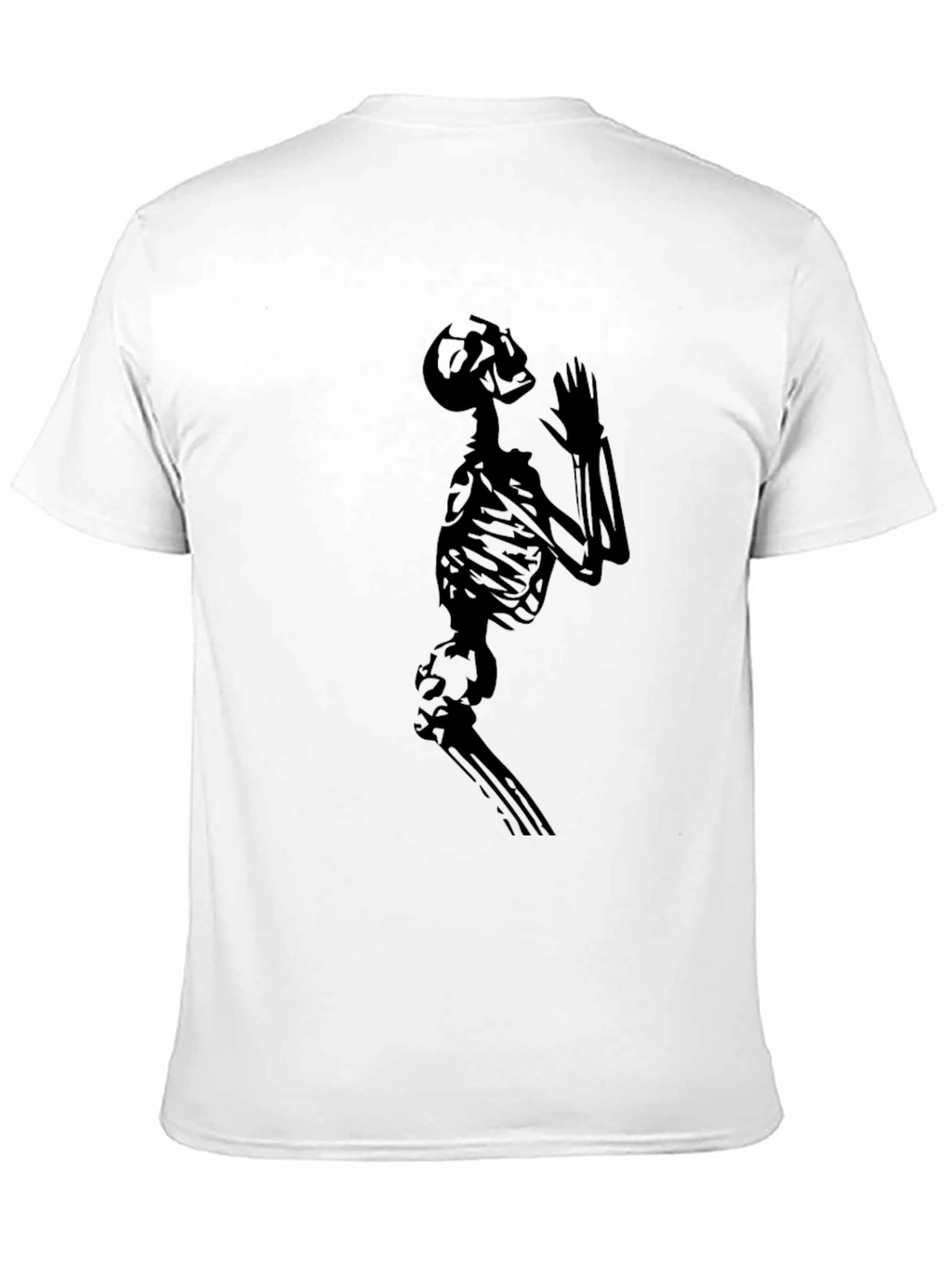 Skeleton Praying Graphic Black T-Shirt