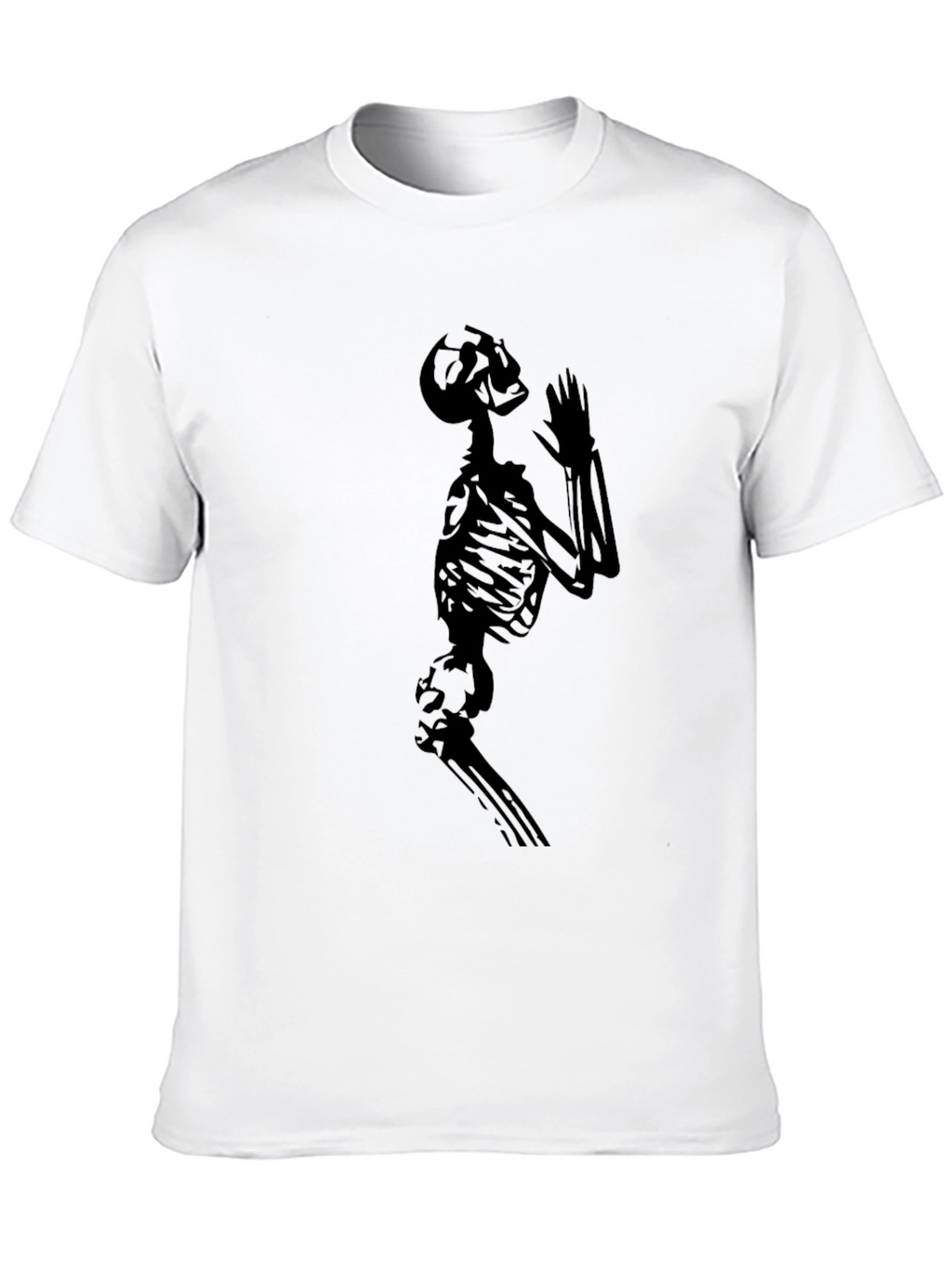 Skeleton Praying Graphic Black T-Shirt