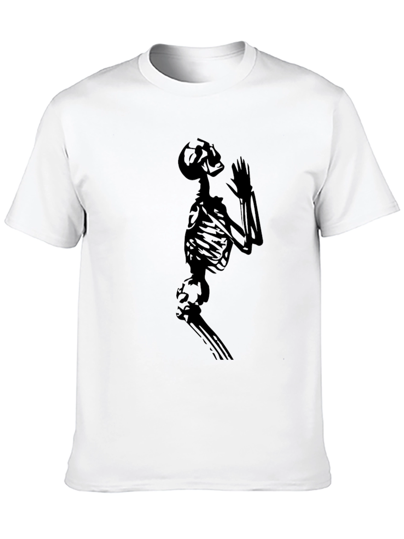 Skeleton Praying Graphic Black T-Shirt