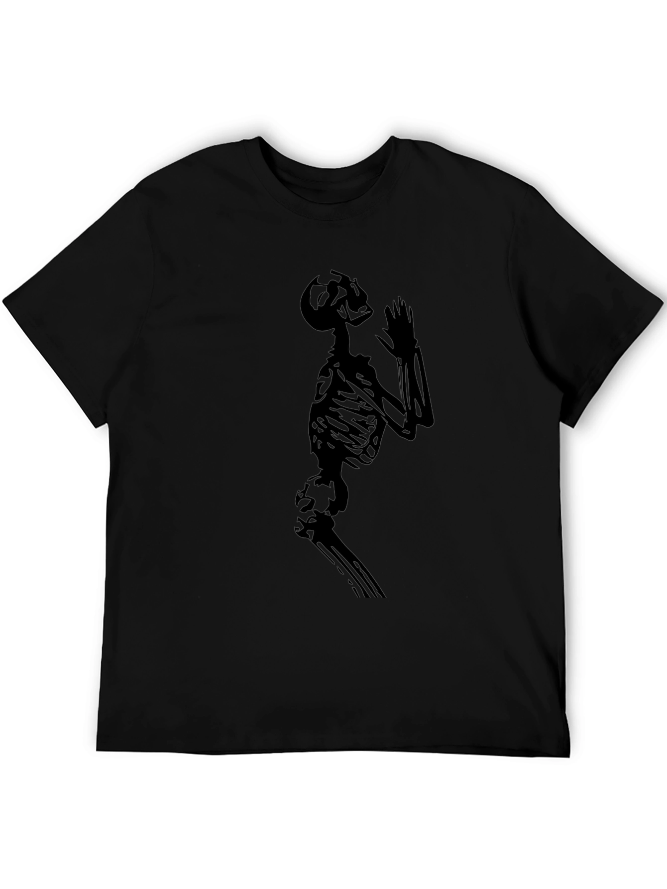Skeleton Praying Graphic Black T-Shirt