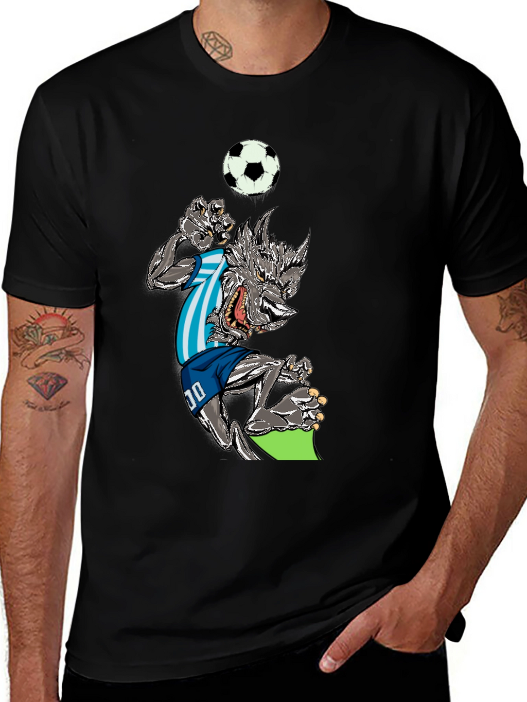 Soccer Wolf Graphic T-Shirt