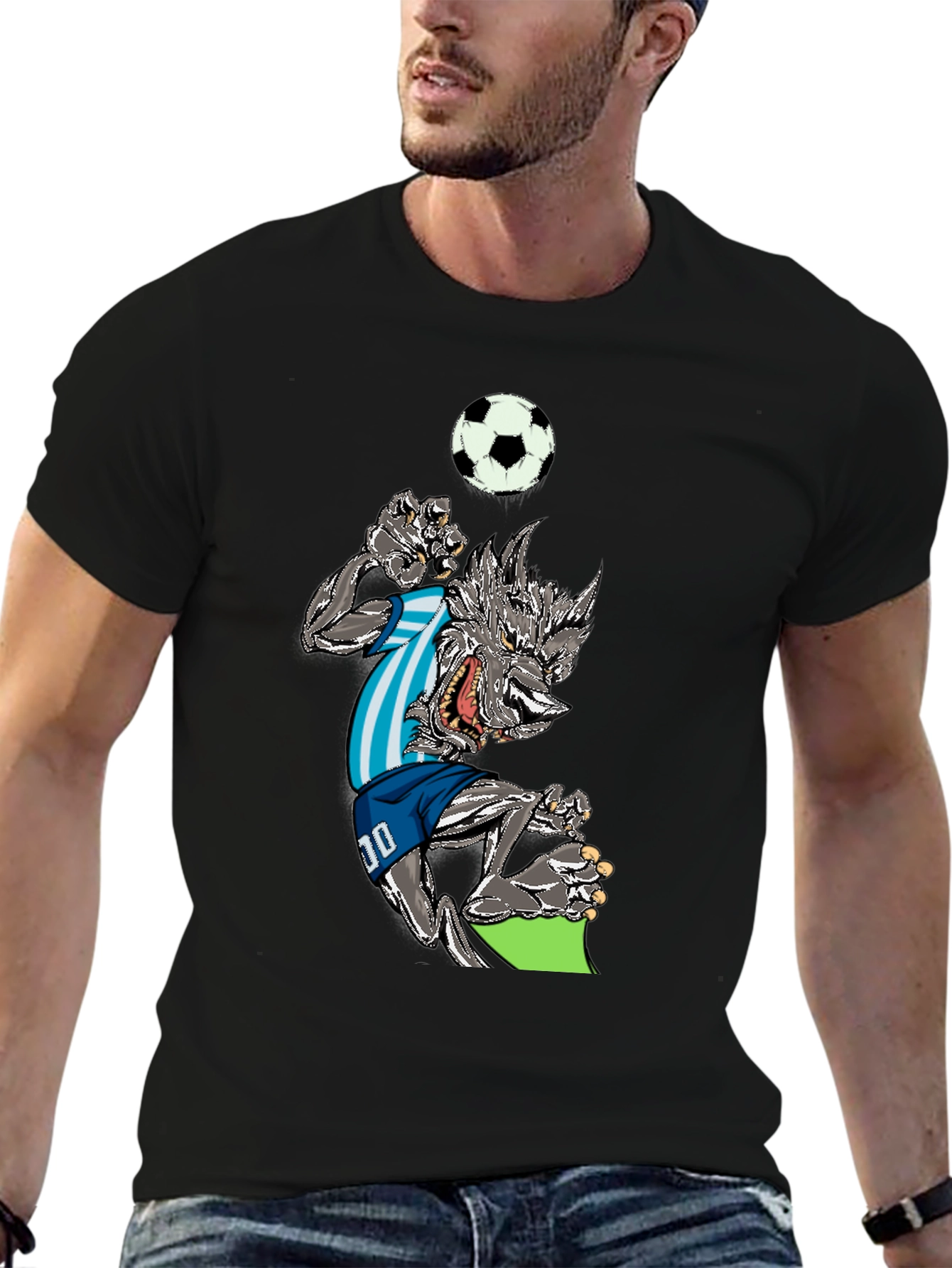 Soccer Wolf Graphic T-Shirt