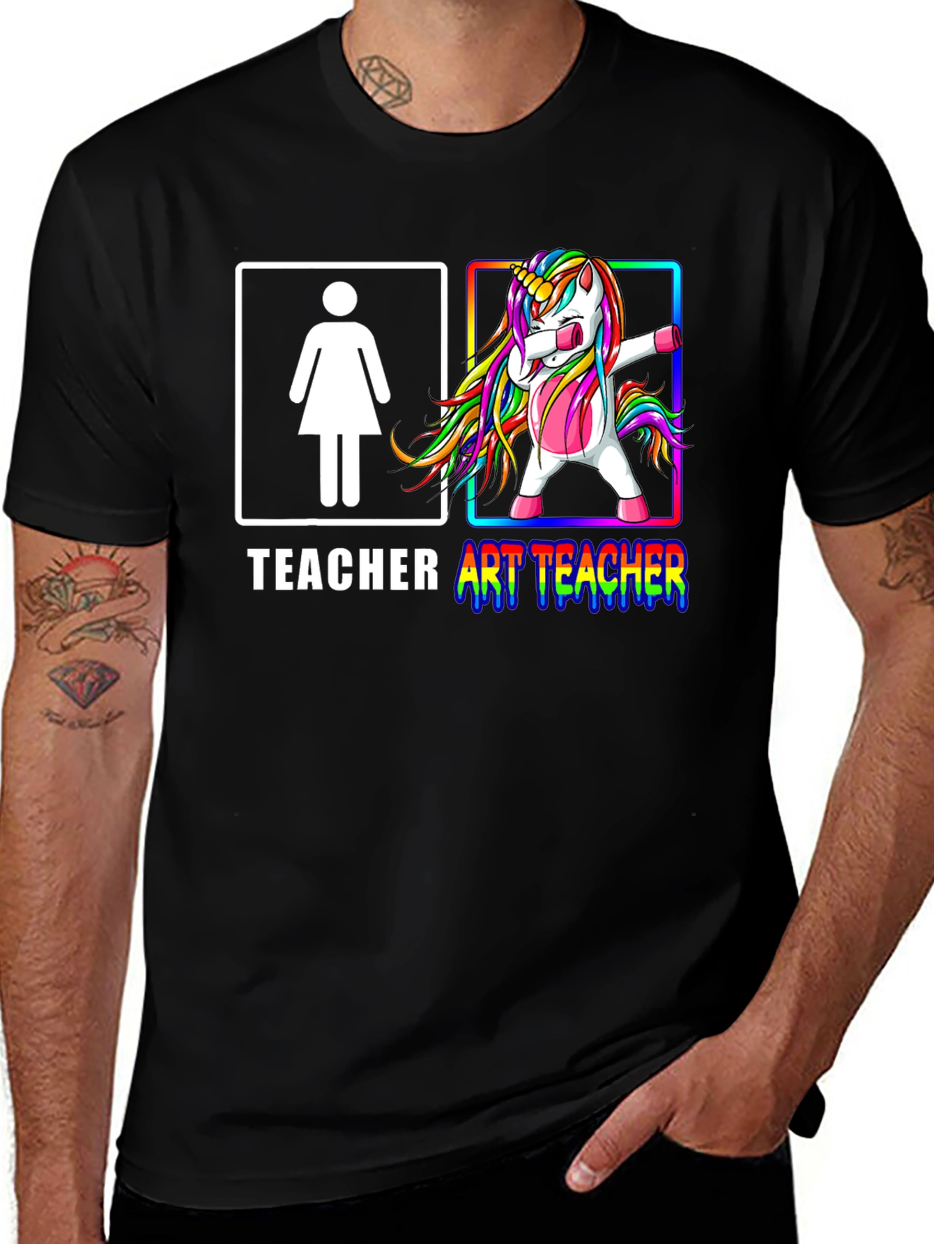 Art Teacher Unicorn Dab T-Shirt