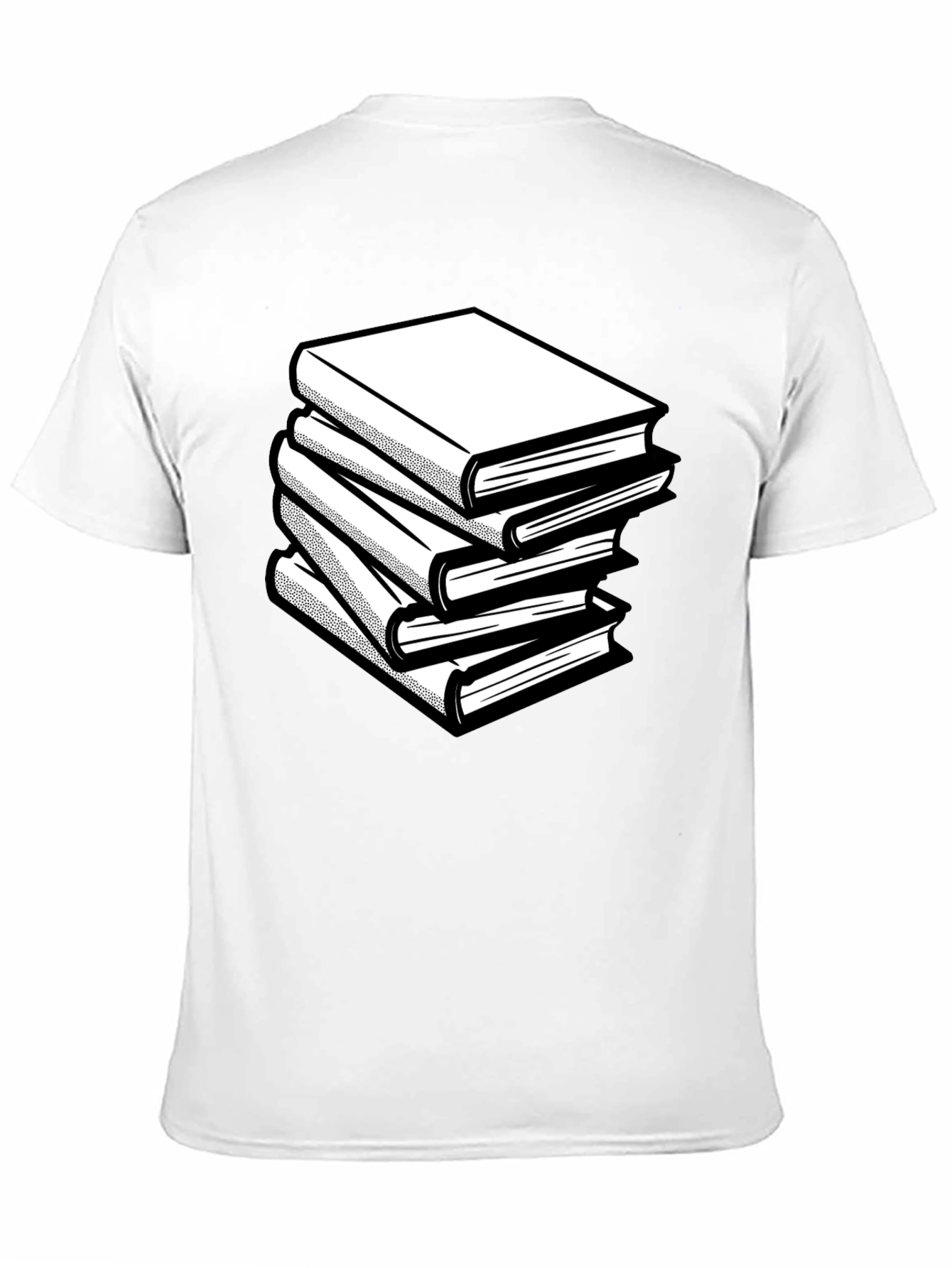Stacked Books Graphic Tee - Black Casual Style