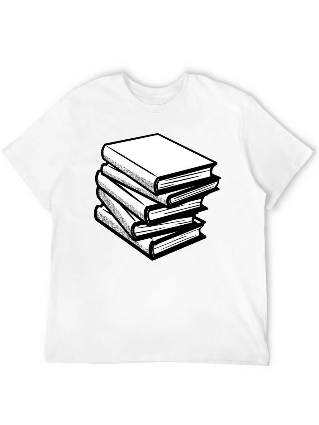 Stacked Books Graphic Tee - Black Casual Style