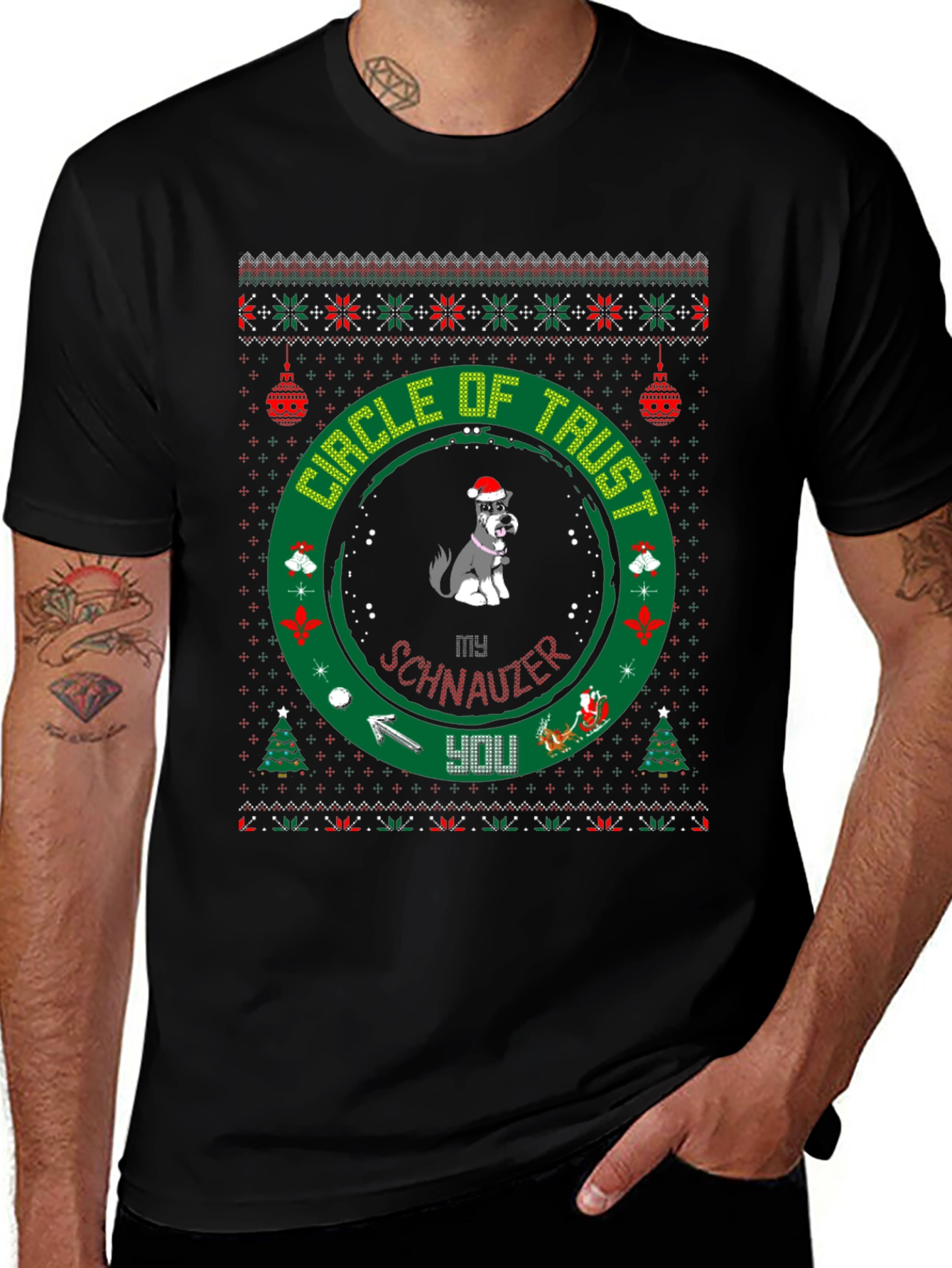 Festive Dog Lover T-Shirt: Circle of Trust Holiday Tee