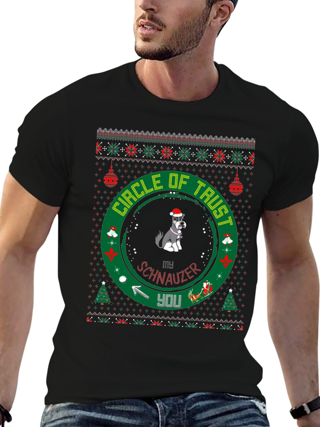 Festive Dog Lover T-Shirt: Circle of Trust Holiday Tee