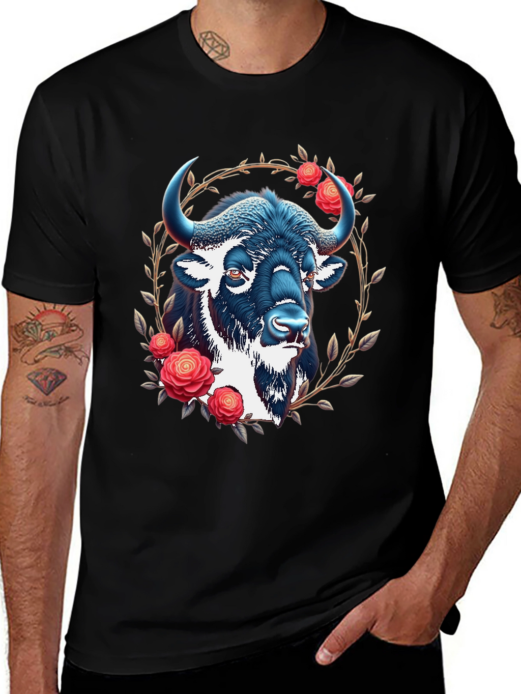 Buffalo Rose Graphic T-Shirt - Black