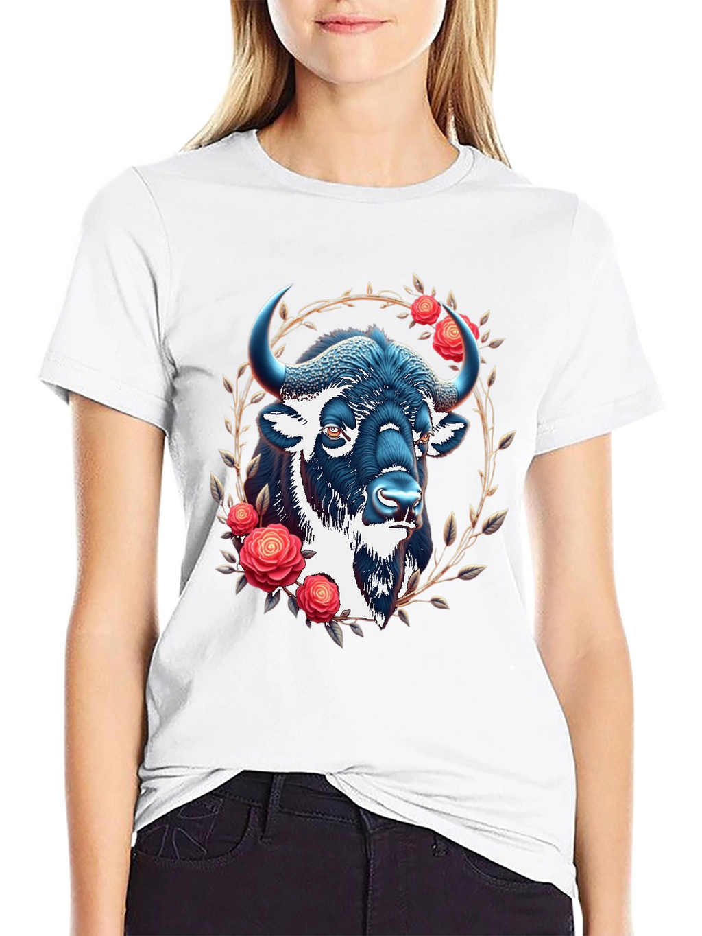 Buffalo Rose Graphic T-Shirt - Black