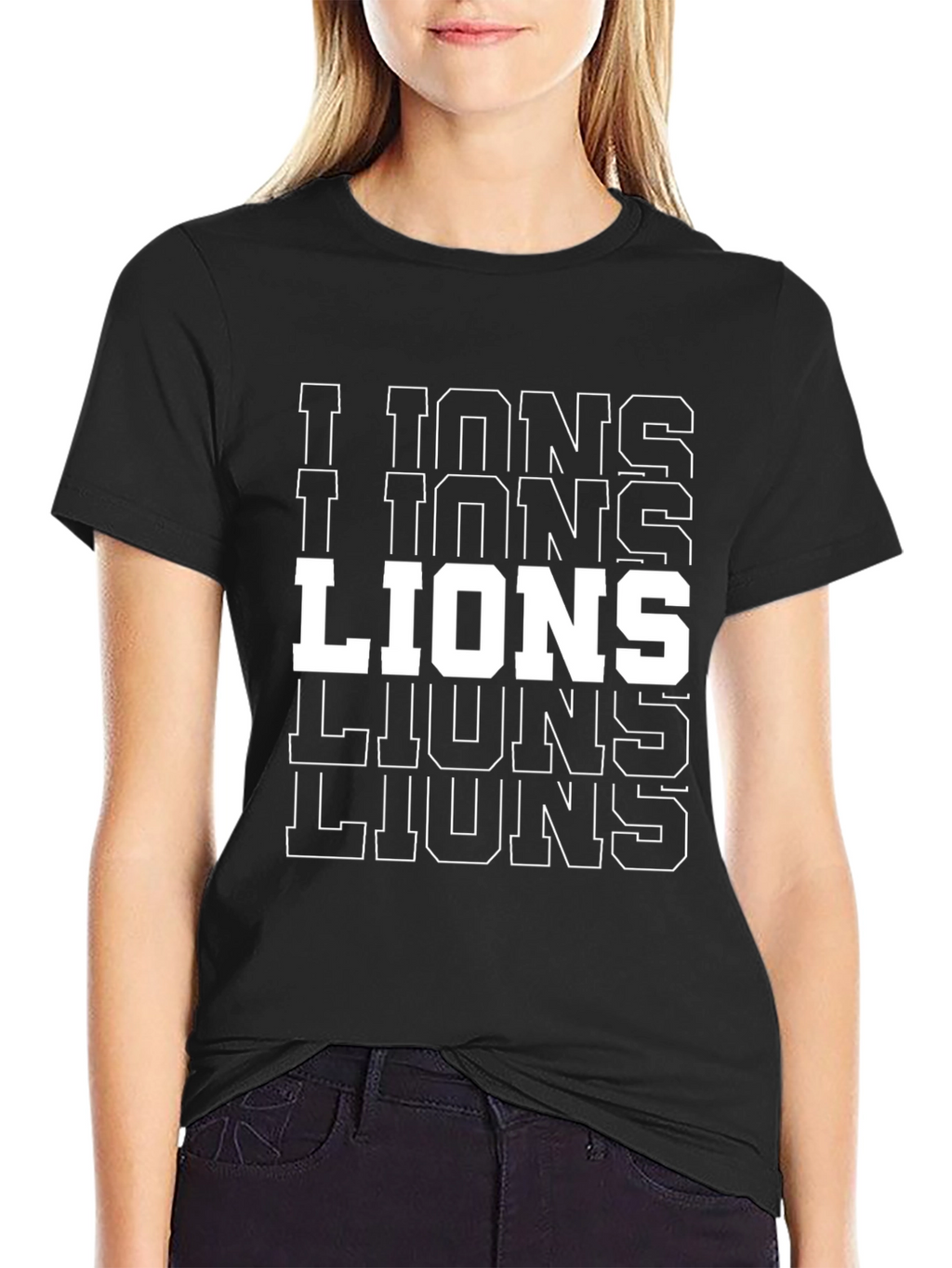 Bold LIONS Graphic T-Shirt - Black