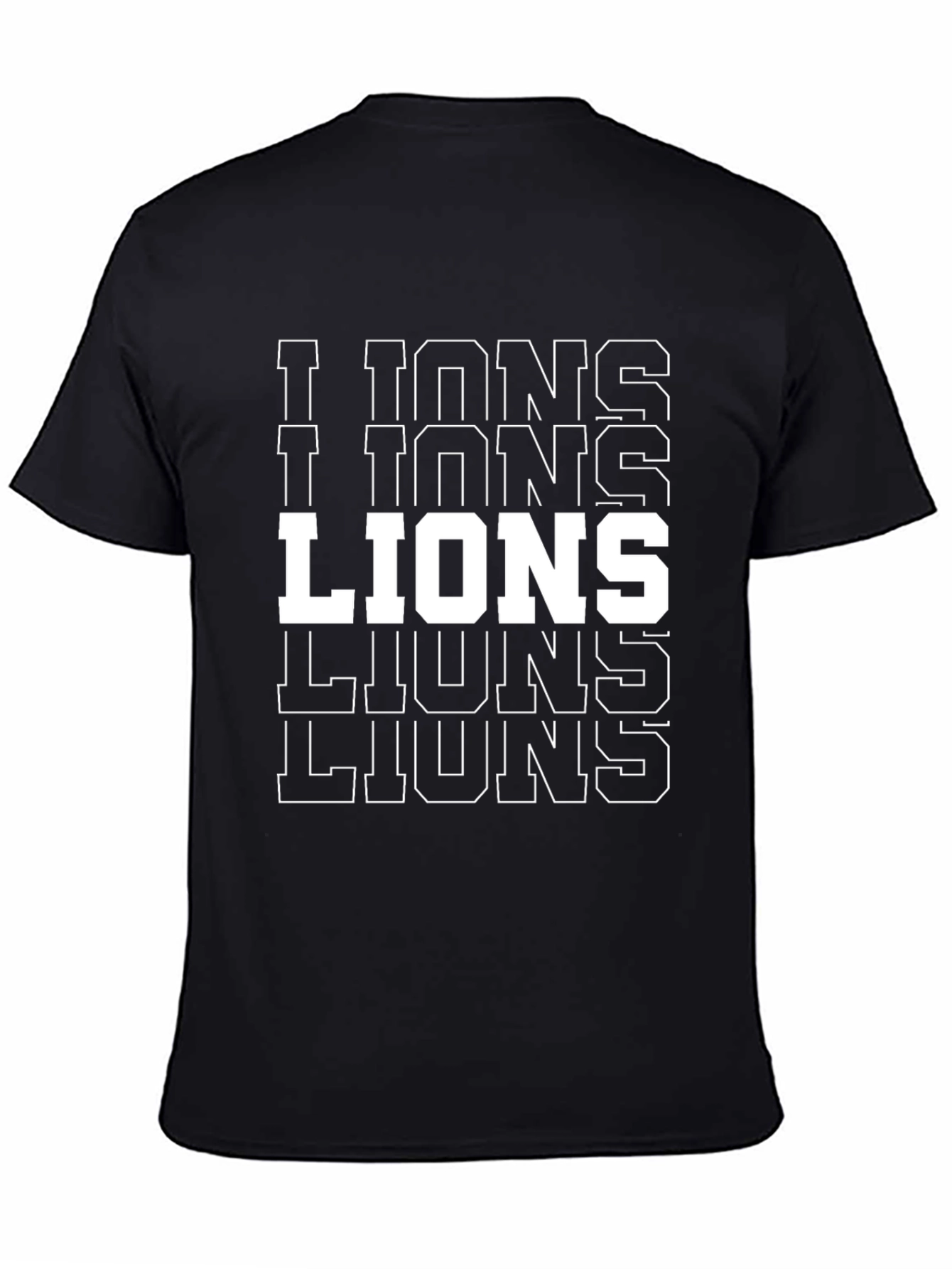 Bold LIONS Graphic T-Shirt - Black