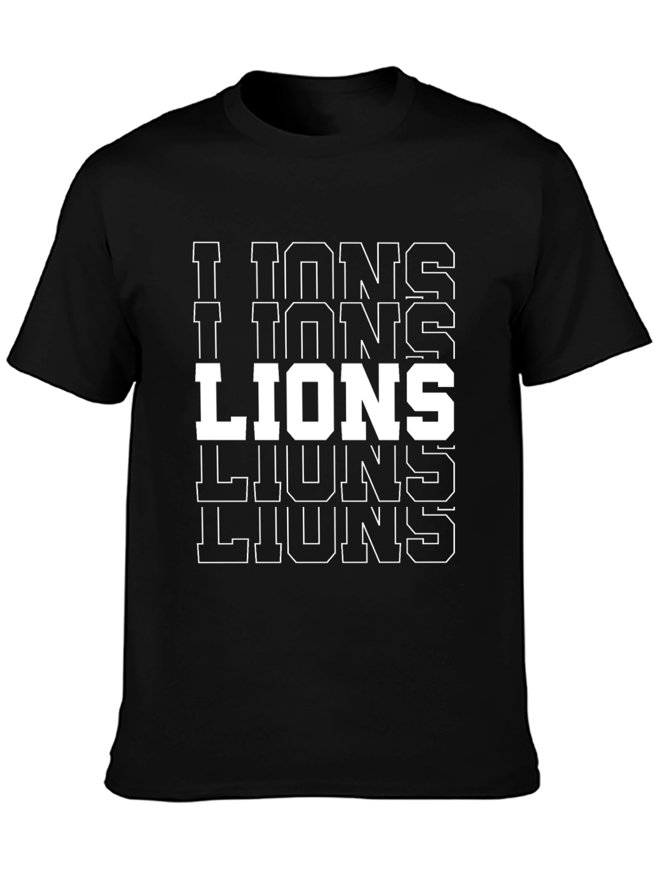Bold LIONS Graphic T-Shirt - Black