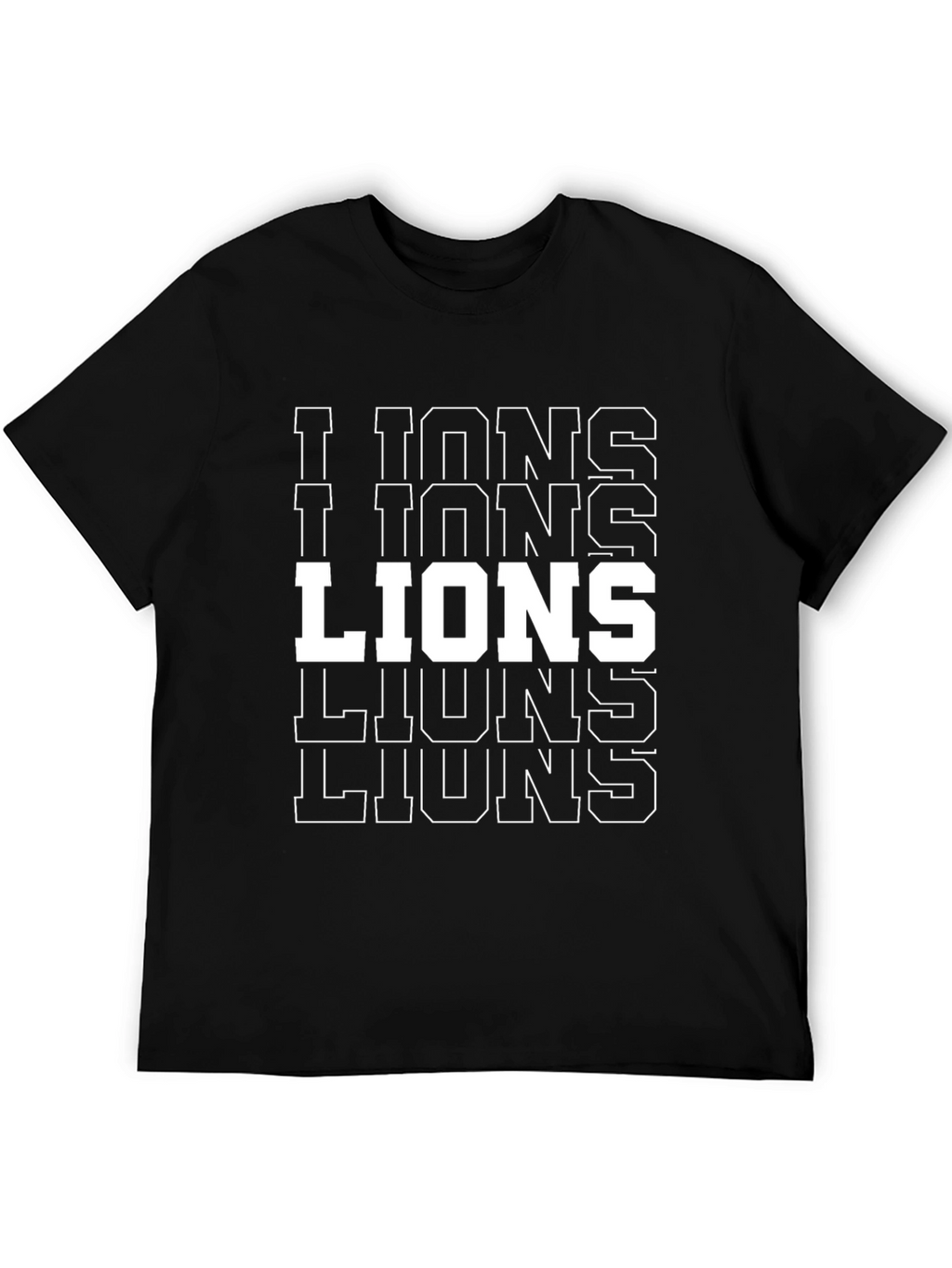 Bold LIONS Graphic T-Shirt - Black