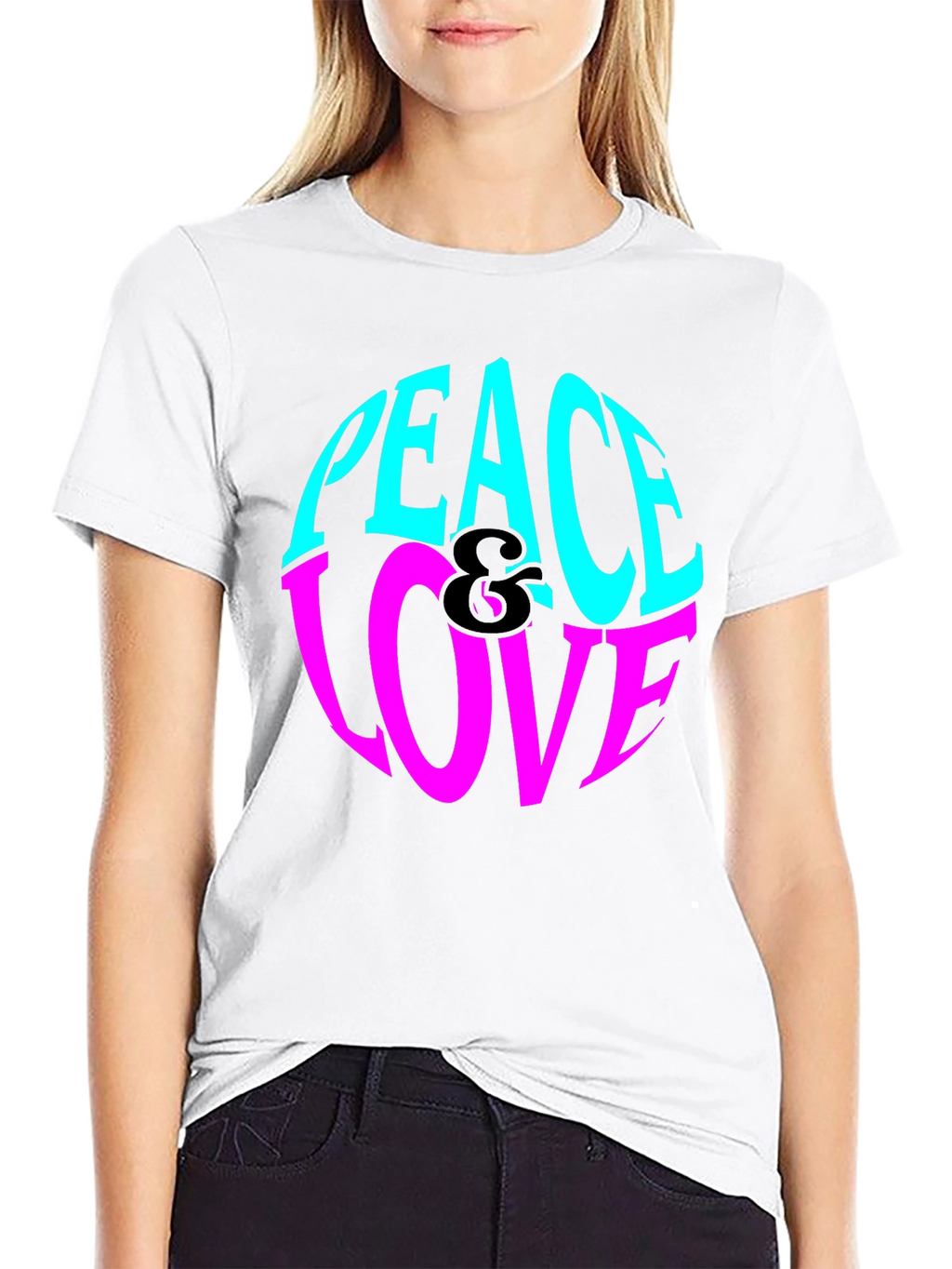 Peace & Love Graphic Tee - Retro Style