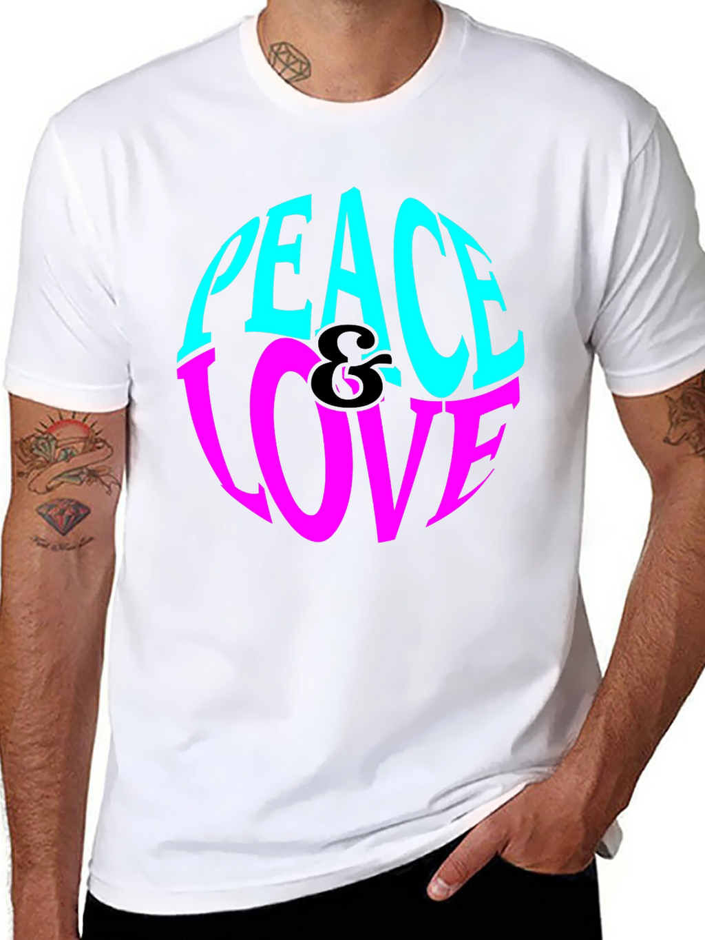 Peace & Love Graphic Tee - Retro Style