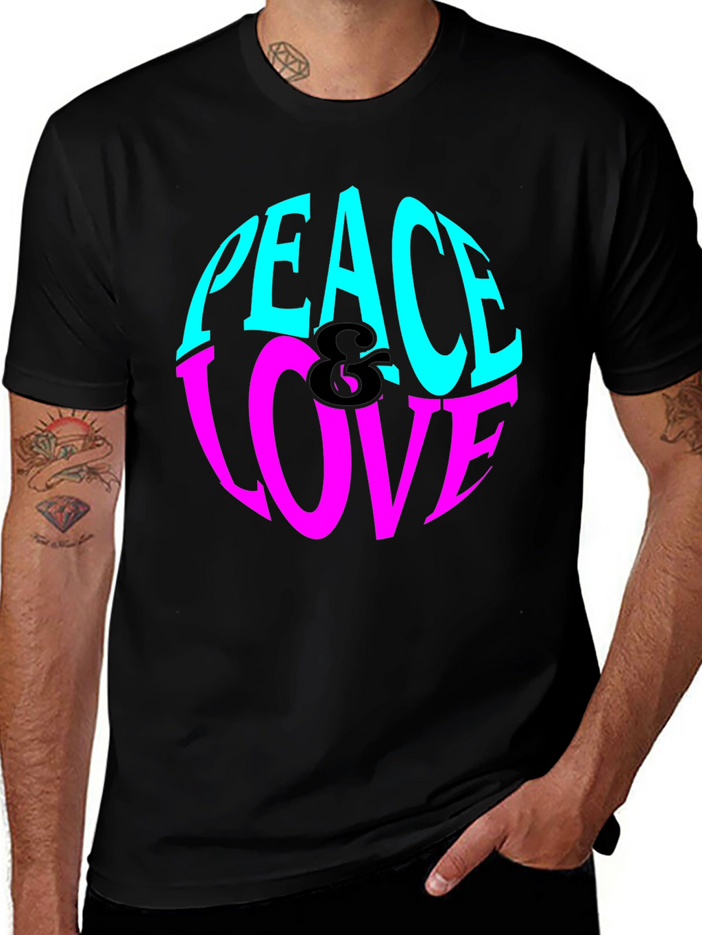 Peace & Love Graphic Tee - Retro Style