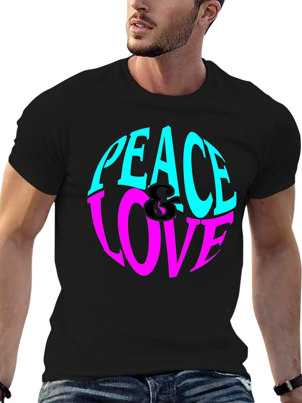 Peace & Love Graphic Tee - Retro Style