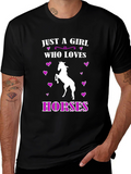 Girl Who Loves Horses Graphic T-Shirt