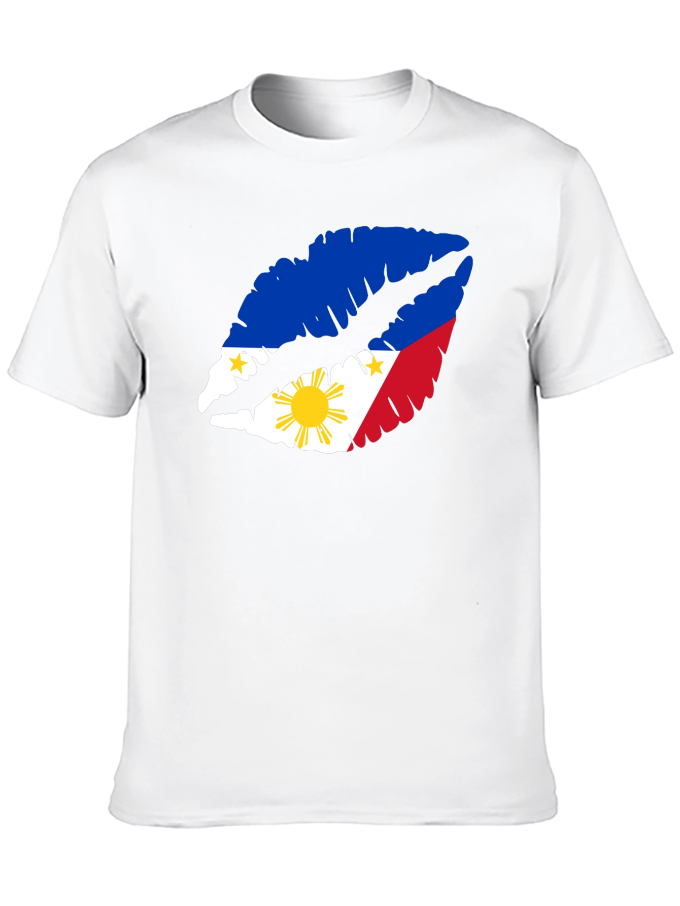 Philippines Flag Lips Black T-Shirt
