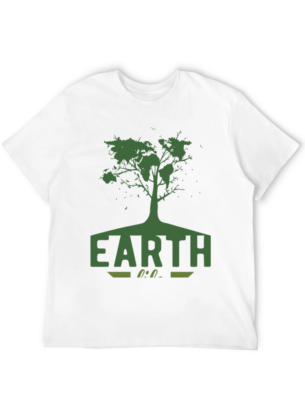 Earth Tree Graphic Tee - Black Cotton T-Shirt