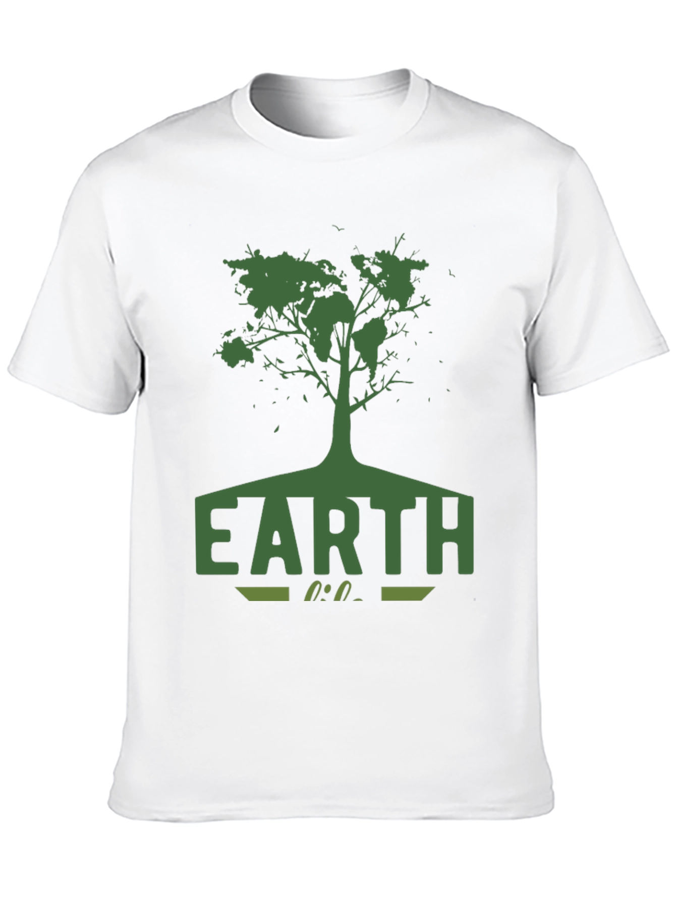 Earth Tree Graphic Tee - Black Cotton T-Shirt