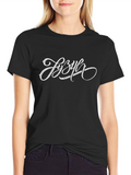 Stylish Black T-Shirt with White Graphic Print