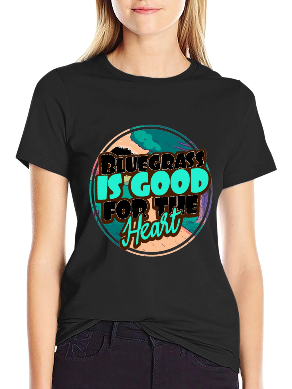 Bluegrass is Good For The Heart Black T-Shirt