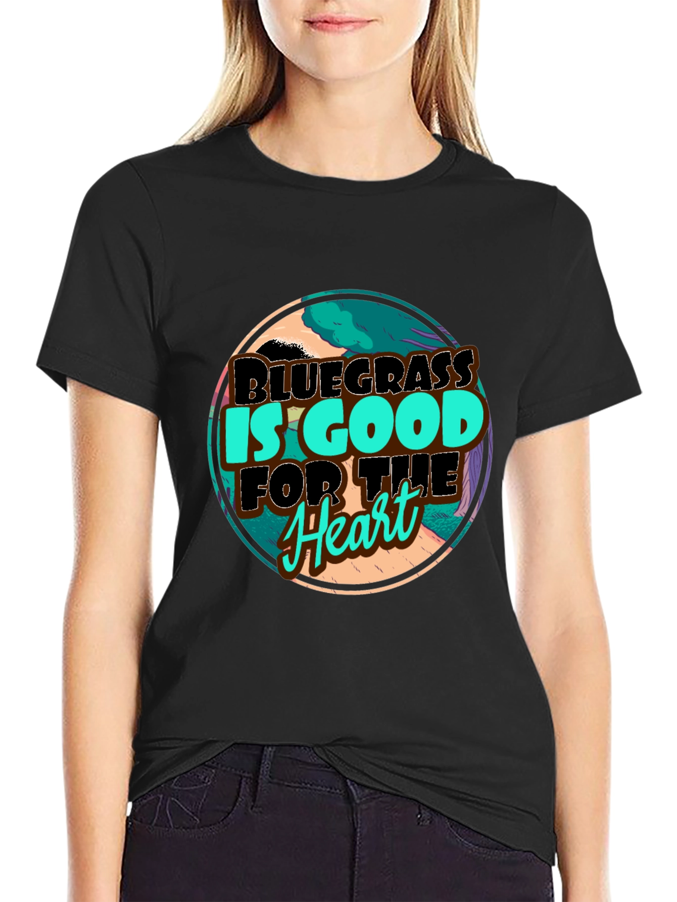 Bluegrass is Good For The Heart Black T-Shirt