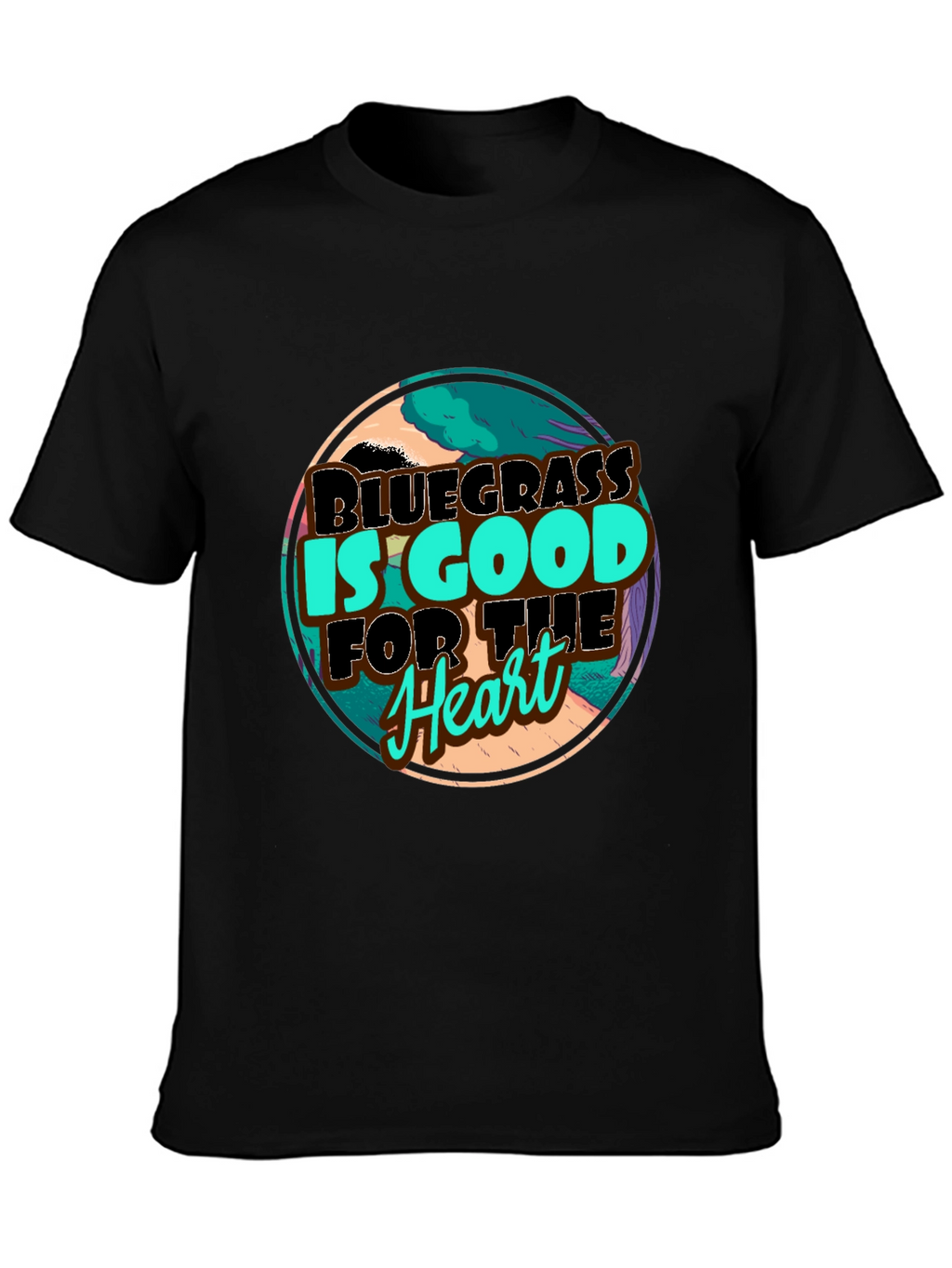 Bluegrass is Good For The Heart Black T-Shirt