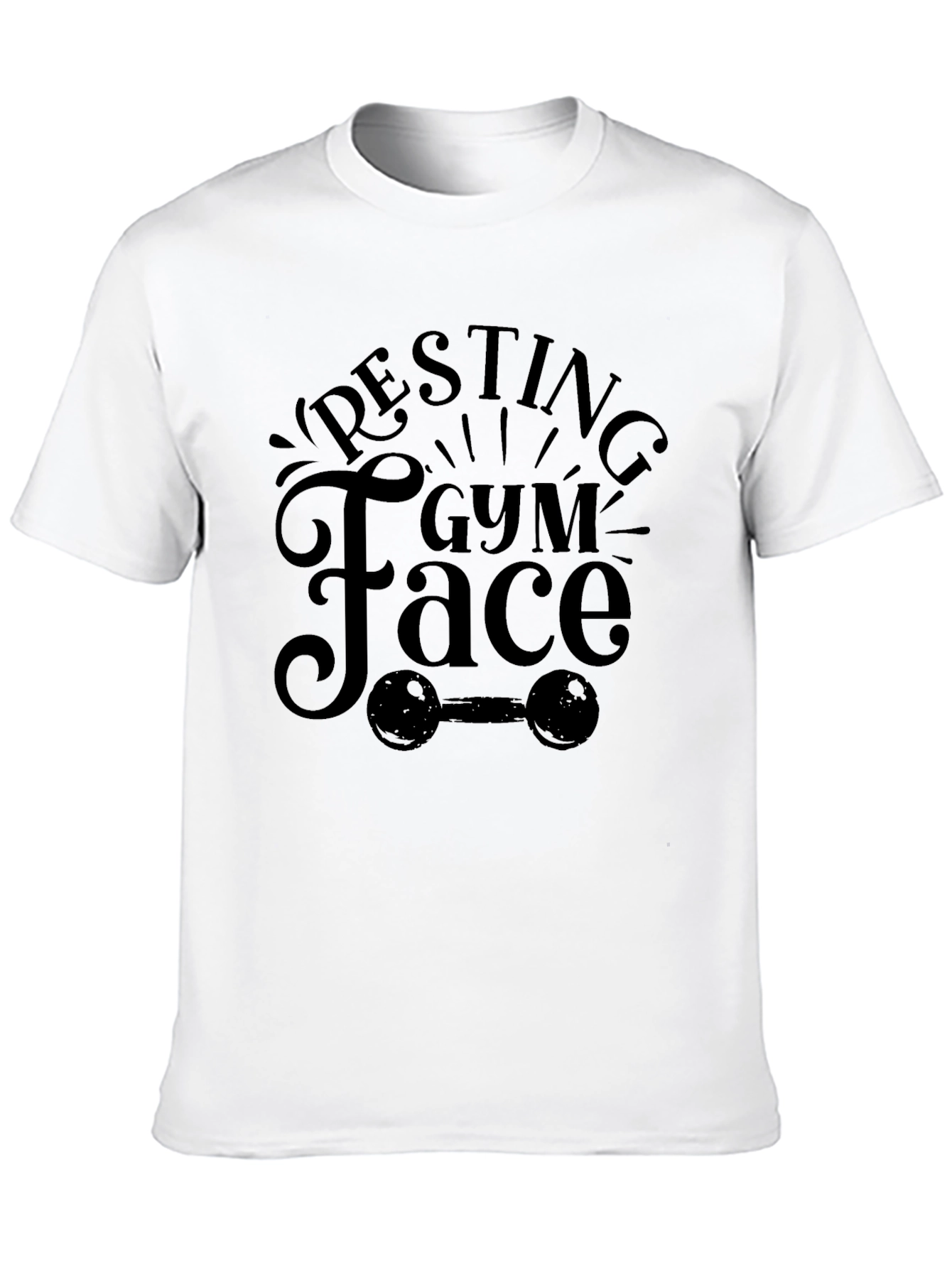 Resting Gym Face Black Graphic T-Shirt
