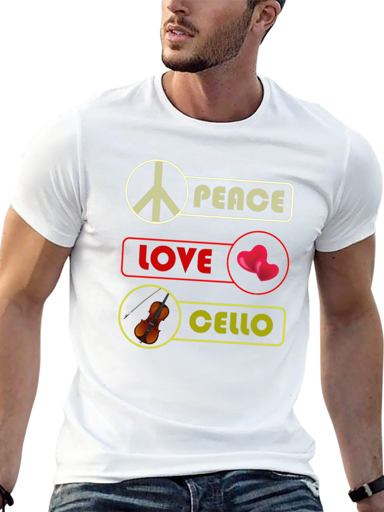Peace Love Cello T-Shirt Musician Gift
