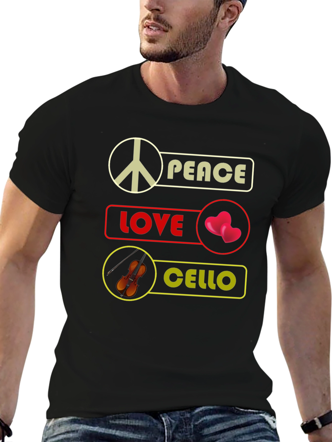 Peace Love Cello T-Shirt Musician Gift