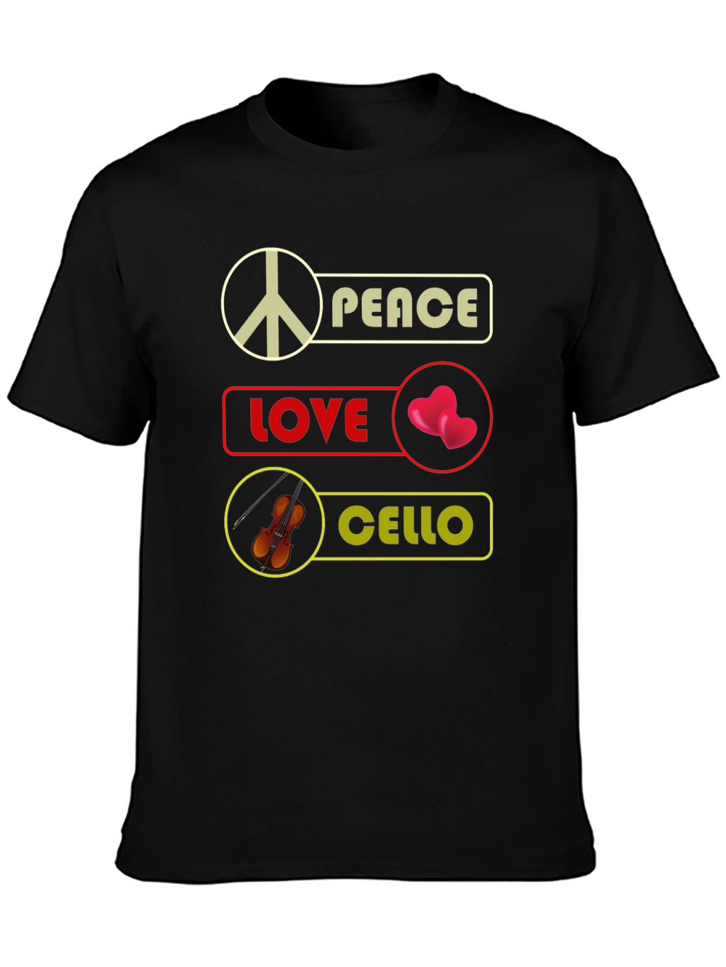 Peace Love Cello T-Shirt Musician Gift